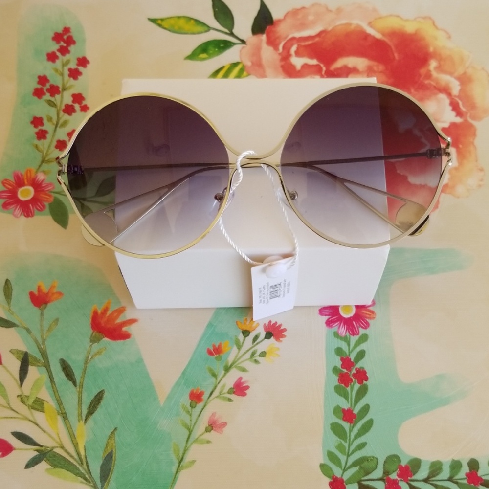 2019 ROUND VINTAGE LOOK SILVER BLACK SUNGLASSES - Picture 4 of 4